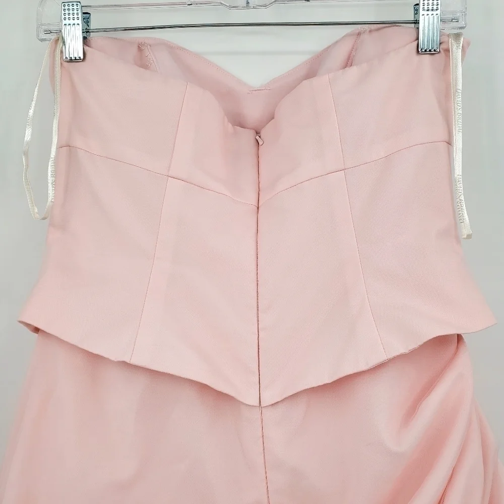 David's Bridal Pink Beaded Floor Lenght Gown